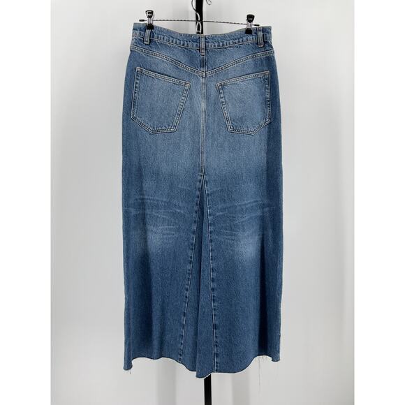 Reformation 'Tazz' Blue Cotton Maxi Denim Skirt Size 29 - Picture 3 of 6